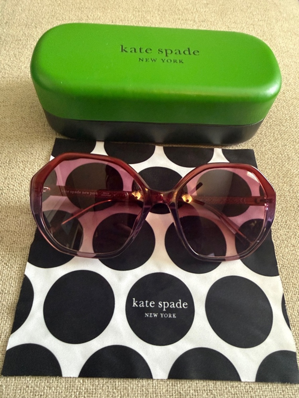 kate spade purple pink gradient oversized sunglasses